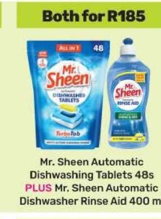 Mr. Sheen Automatic Dishwashing Tablets 48s PLUS Mr. Sheen Automatic Dishwasher Rinse Aid 400 ml