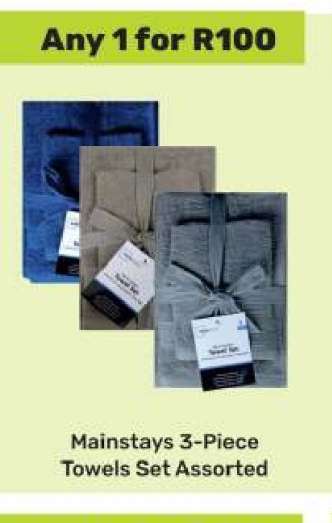 Mainstays 3-Piece Towels Set Assorted