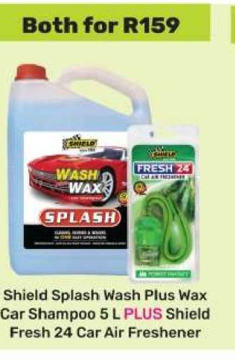 Shield Splash Wash Plus Wax Car Shampoo 5 L PLUS Shield Fresh 24 Car Air Freshener