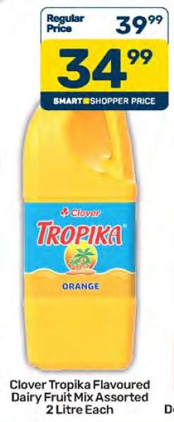 Clover Tropika Flavoured Dairy Fruit Mix Assorted 2 Litre Each