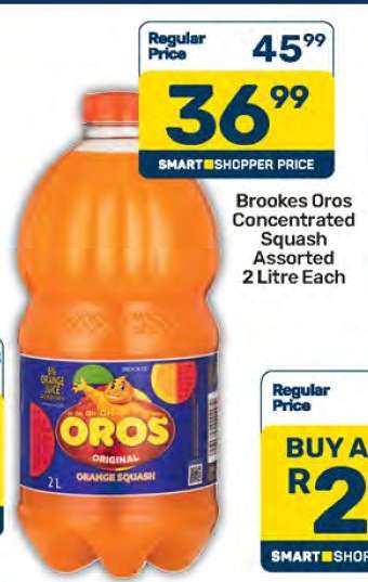 Brookes Oros Concentrated Squash Assorted 2 Litre Each