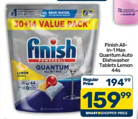 Finish All-in-1 Max Quantum Auto Dishwasher Tablets Lemon 44s
