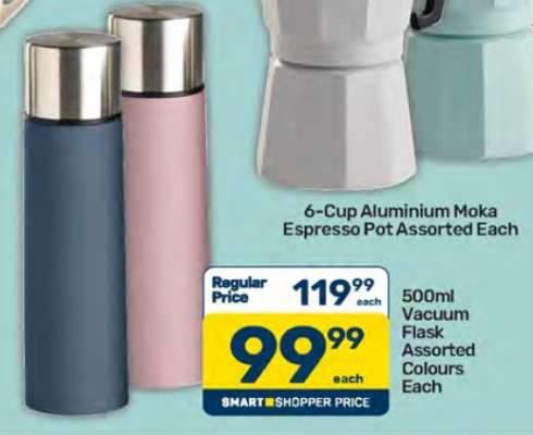 500ml Vacuum Flask Assorted Colours Each