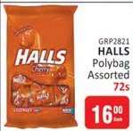 HALLS Polybag Assorted 72s