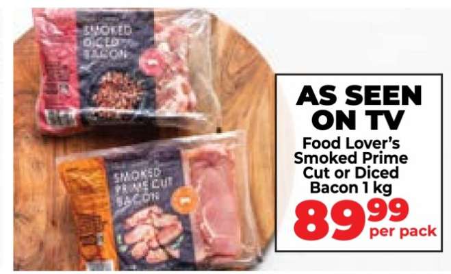 Food Lover’s Smoked Prime Cut or Diced Bacon 1 kg