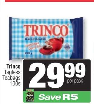 Trinco Tagless Teabags 100s