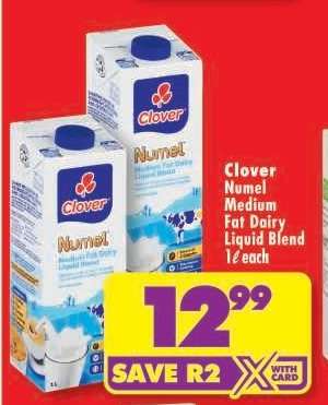 Clover Numel Medium Fat Dairy Liquid Blend 1 each