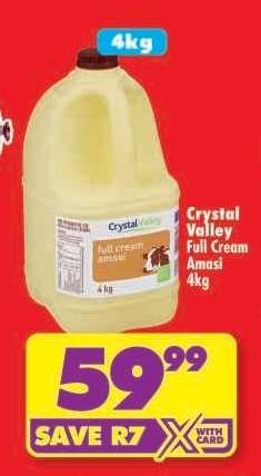 Crystal Valley Full Cream Amasi 4kg