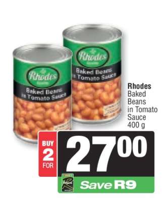 Rhodes Baked Beans in Tomato Sauce 400 g