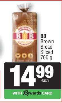 BB Brown Bread Sliced 700 g
