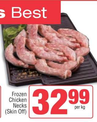 Frozen Chicken Necks (Skin Off)