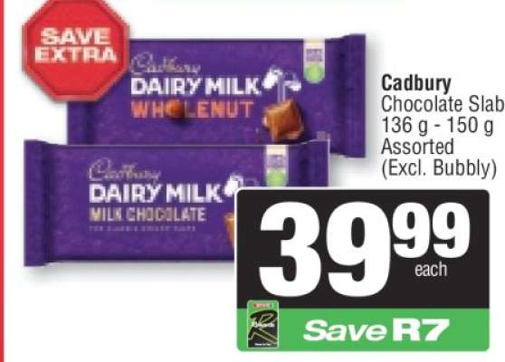 CADBURY CHOCOLATE SLAB