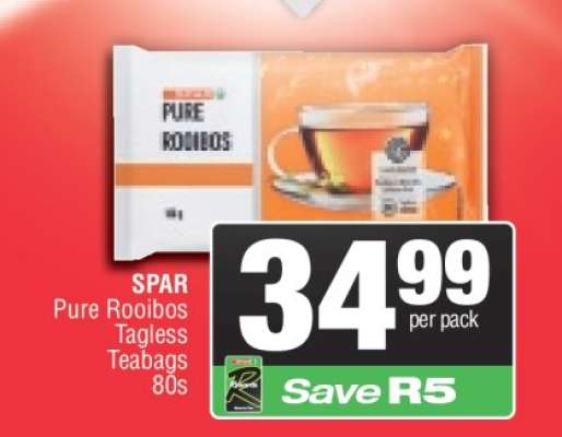 SPAR Pure Rooibos Tagless Teabags 80s