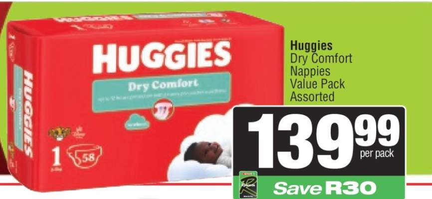 Huggies Dry Comfort Nappies Value Pack Assorted