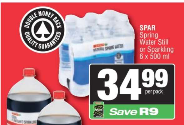 SPAR Spring Water Still or Sparkling