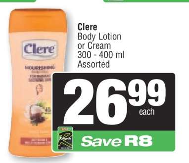 Clere Body Lotion OR Cream