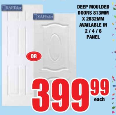 DEEP MOULDED DOORS 813MM X 2032MM
