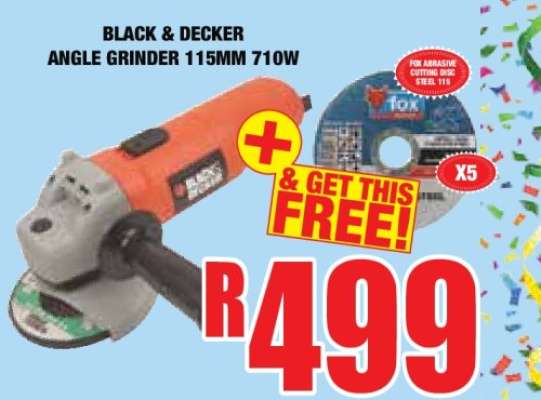 BLACK & DECKER ANGLE GRINDER 115MM 710W