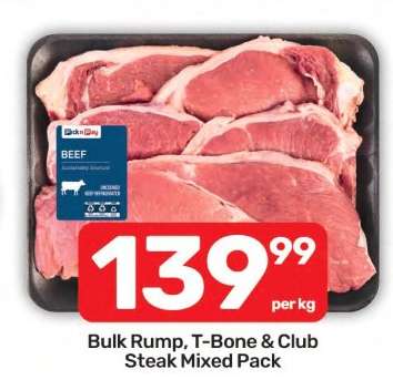 Bulk Rump, T-Bone & Club Steak Mixed Pack