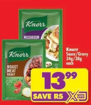 Knorr Sauce/Gravy 34g/38g each