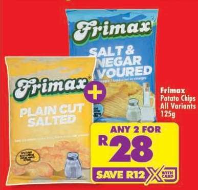 FRIMAX POTATO CHIPS all variants 125g
