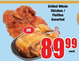 Grilled Whole Chicken / Flatties Assorted