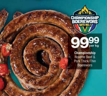 Championship Rosette Beef & Pork Thick/Thin Boerewors