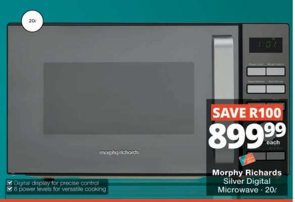 Morphy Richards Silver Digital Microwave - 20L