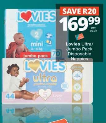 Lovies Ultra/Jumbo Pack Disposable Nappies