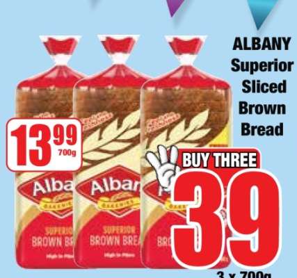 Albany Superior Sliced Brown Bread