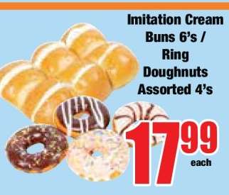 Imitation Cream Buns 6's / Ring Doughnuts Assorted 4's