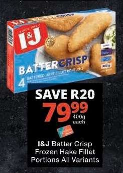 I&J Batter Crisp Frozen Hake Fillet Portions All Variants
