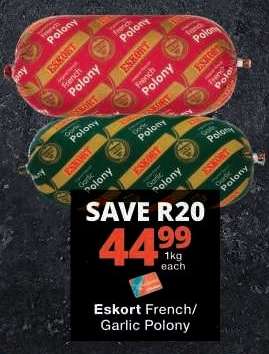 Eskort French/Garlic Polony