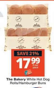 The Bakery White Hot Dog Rolls/Hamburger Buns