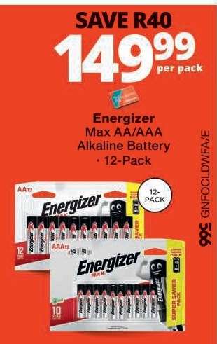 Energizer Max AA/AAA Alkaline Battery