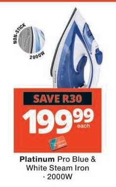 Platinum Pro Blue & White Steam Iron