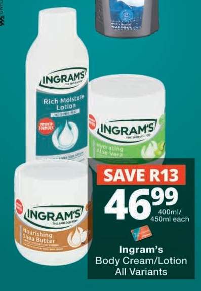 Ingram's Body Cream/Lotion All Variants