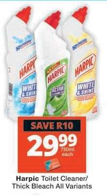 Harpic Toilet Cleaner/Thick Bleach All Variants