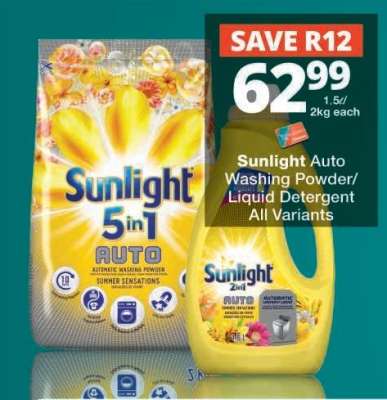 Sunlight Auto Washing Powder/Liquid Detergent