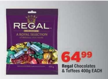 Regal Chocolates & Toffees 400g EACH