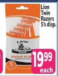 Lion Twin Razors 5's disp.