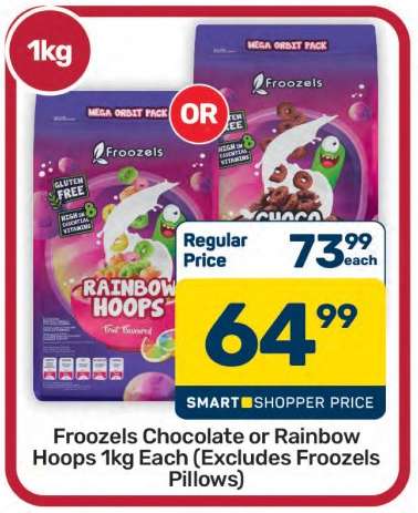 Froozels Chocolate or Rainbow Hoops 1kg