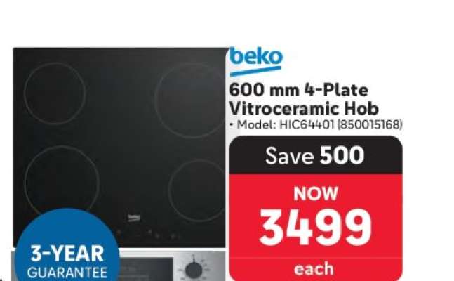 Beko 600 mm 4-Plate Vitroceramic Hob