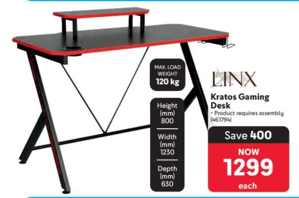 Linx Kratos Gaming Desk