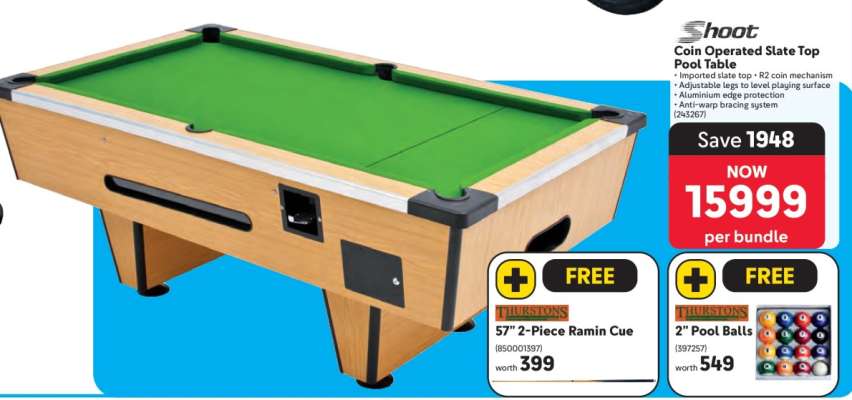 Shoot Coin Operated Slate Top Pool Table