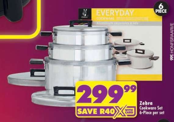 Zebra Cookware Set 6-Piece per set