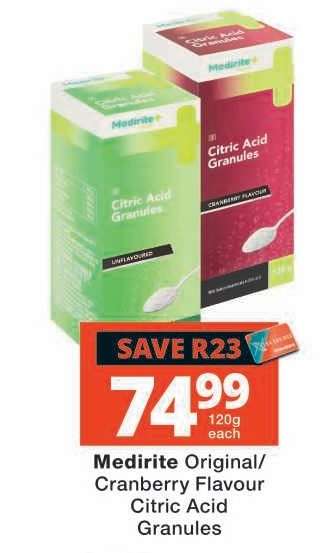 Medirite Original/Cranberry Flavour Citric Acid Granules