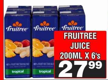 FRUITREE JUICE 200ML X 6's