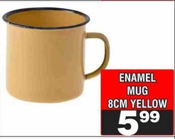 ENAMEL MUG 8CM YELLOW