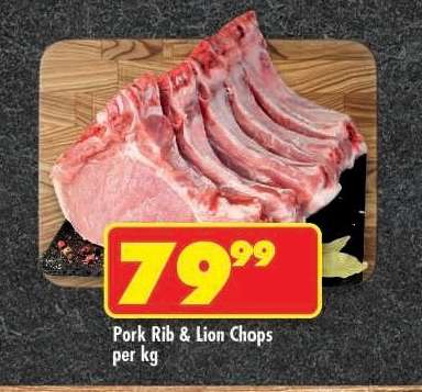 Pork Rib & Lion Chops per kg